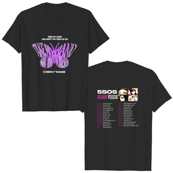 5 Seconds Of Summer Band No Shame 2022 Tour 2 Sided Shirt 5Sos No Shame Shirt - Picture 1 of 4